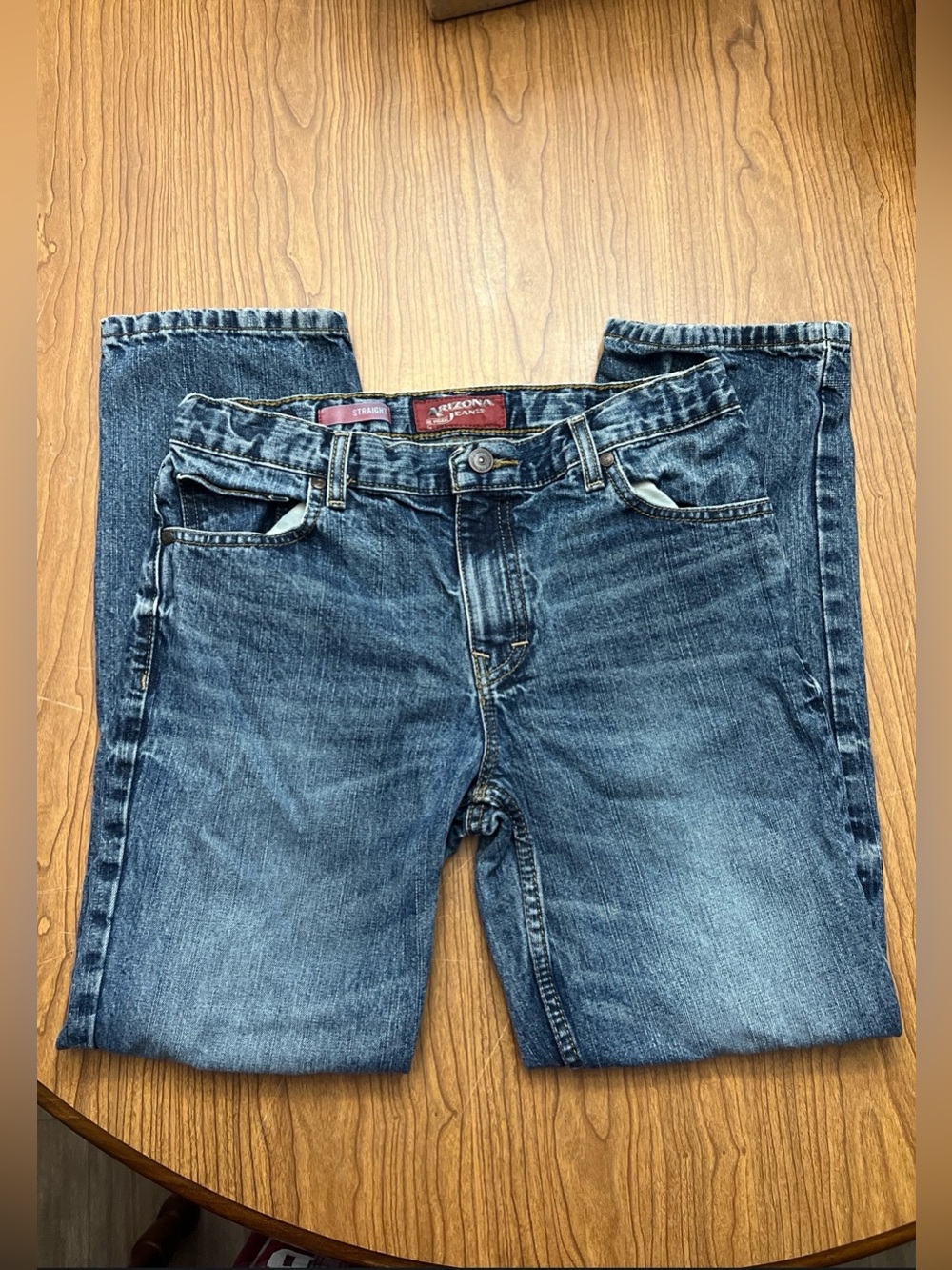 Classic Arizona Jean Co. Blue Straight-Leg Boys Size 14 Husky Jeans 100% Cotton